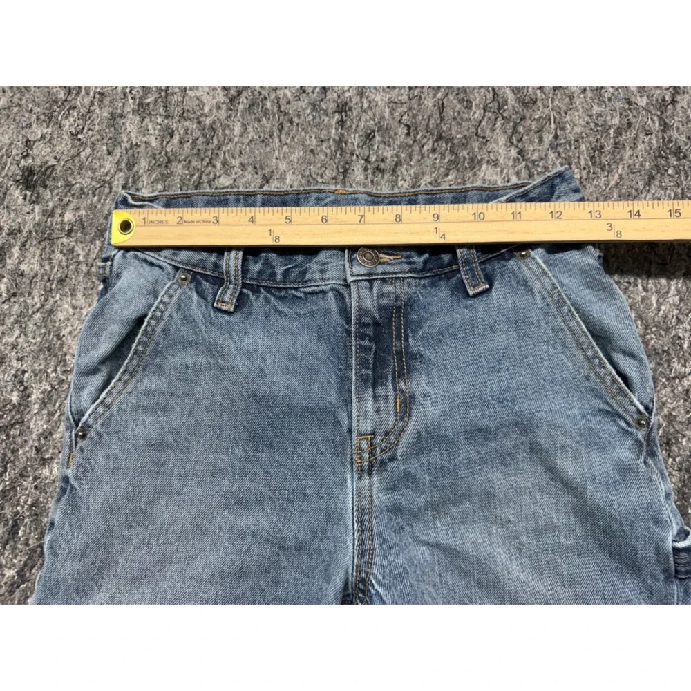 Old Navy Baggy Carpenter Jeans Light Wash Denim Utility Pants Boys Size 12 27x26
